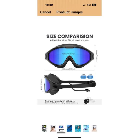 3pk Pro Goggles Swimming Adult Swim-Goggles UV400 Protection Anti Fog No Leak - Picture 5 of 6